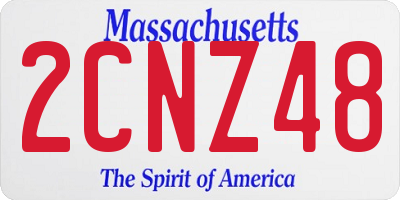 MA license plate 2CNZ48