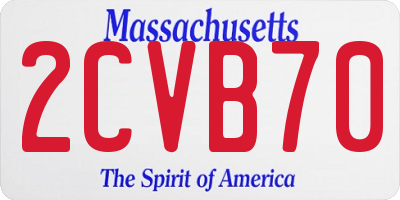 MA license plate 2CVB70