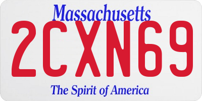 MA license plate 2CXN69