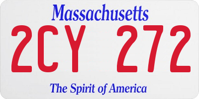 MA license plate 2CY272