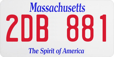 MA license plate 2DB881