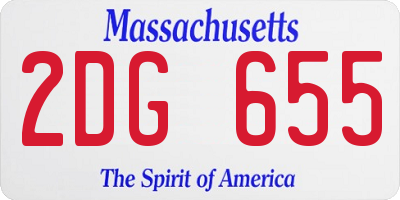 MA license plate 2DG655