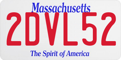 MA license plate 2DVL52