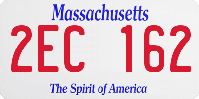 MA license plate 2EC162