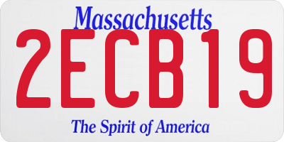 MA license plate 2ECB19