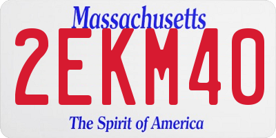 MA license plate 2EKM40