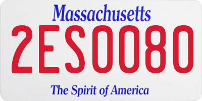 MA license plate 2ES0080