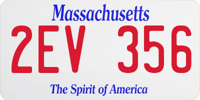 MA license plate 2EV356