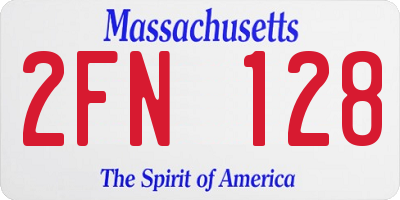 MA license plate 2FN128