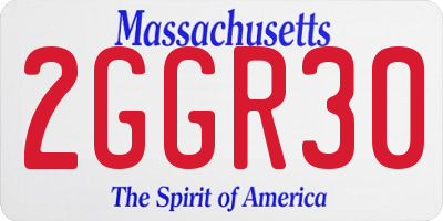 MA license plate 2GGR30