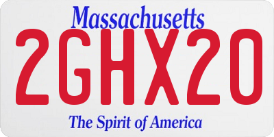 MA license plate 2GHX20