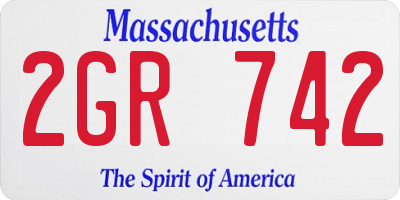 MA license plate 2GR742