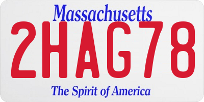 MA license plate 2HAG78