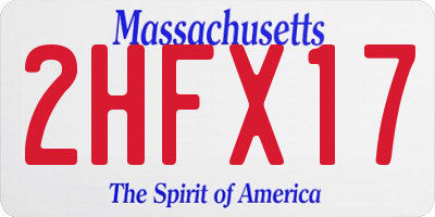 MA license plate 2HFX17