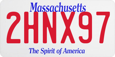 MA license plate 2HNX97