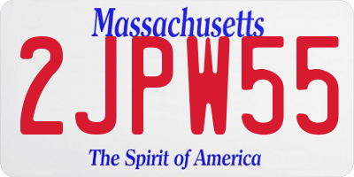 MA license plate 2JPW55