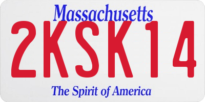 MA license plate 2KSK14