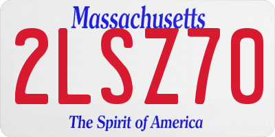 MA license plate 2LSZ70