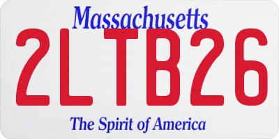 MA license plate 2LTB26