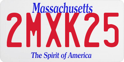 MA license plate 2MXK25