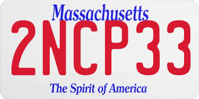 MA license plate 2NCP33