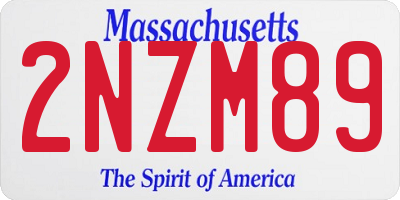 MA license plate 2NZM89