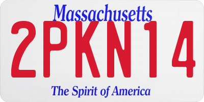 MA license plate 2PKN14