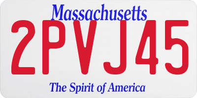 MA license plate 2PVJ45