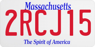 MA license plate 2RCJ15