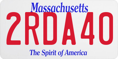 MA license plate 2RDA40