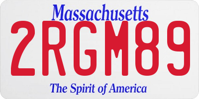 MA license plate 2RGM89