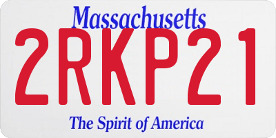 MA license plate 2RKP21