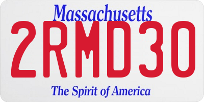 MA license plate 2RMD30