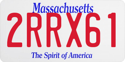 MA license plate 2RRX61