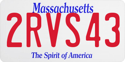 MA license plate 2RVS43