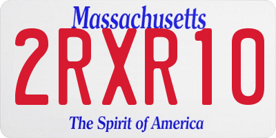 MA license plate 2RXR10