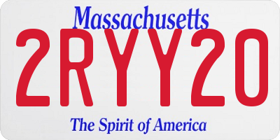 MA license plate 2RYY20