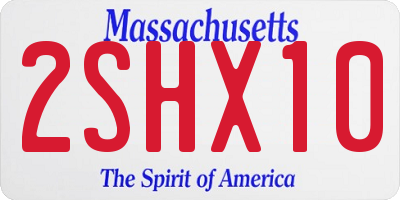 MA license plate 2SHX10