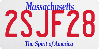 MA license plate 2SJF28