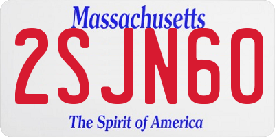 MA license plate 2SJN60