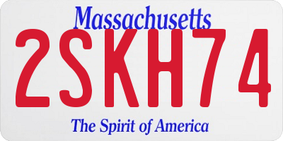 MA license plate 2SKH74