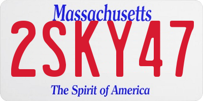 MA license plate 2SKY47