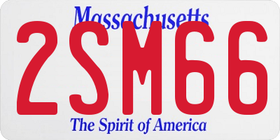 MA license plate 2SM66