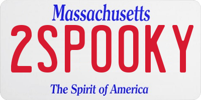 MA license plate 2SPOOKY