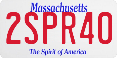 MA license plate 2SPR40