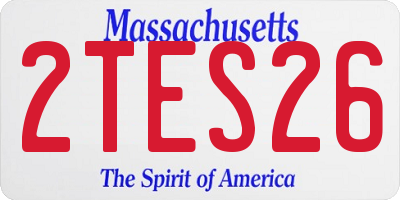 MA license plate 2TES26