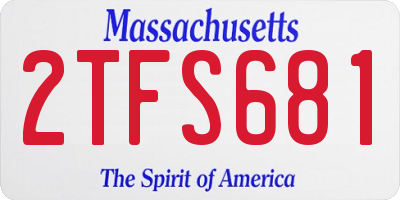 MA license plate 2TFS681