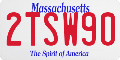 MA license plate 2TSW90