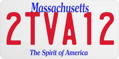 MA license plate 2TVA12