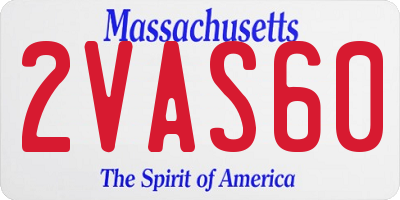 MA license plate 2VAS60